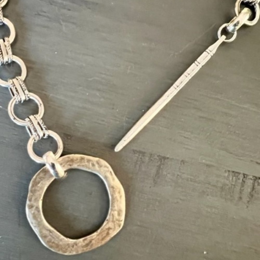 Chunky Loop-Through Silver Chain Necklace 26" Nwot - image 5